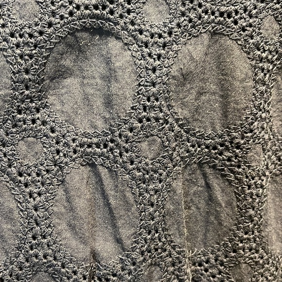 Navy long sleeve v neck dress - Picture 2 of 5